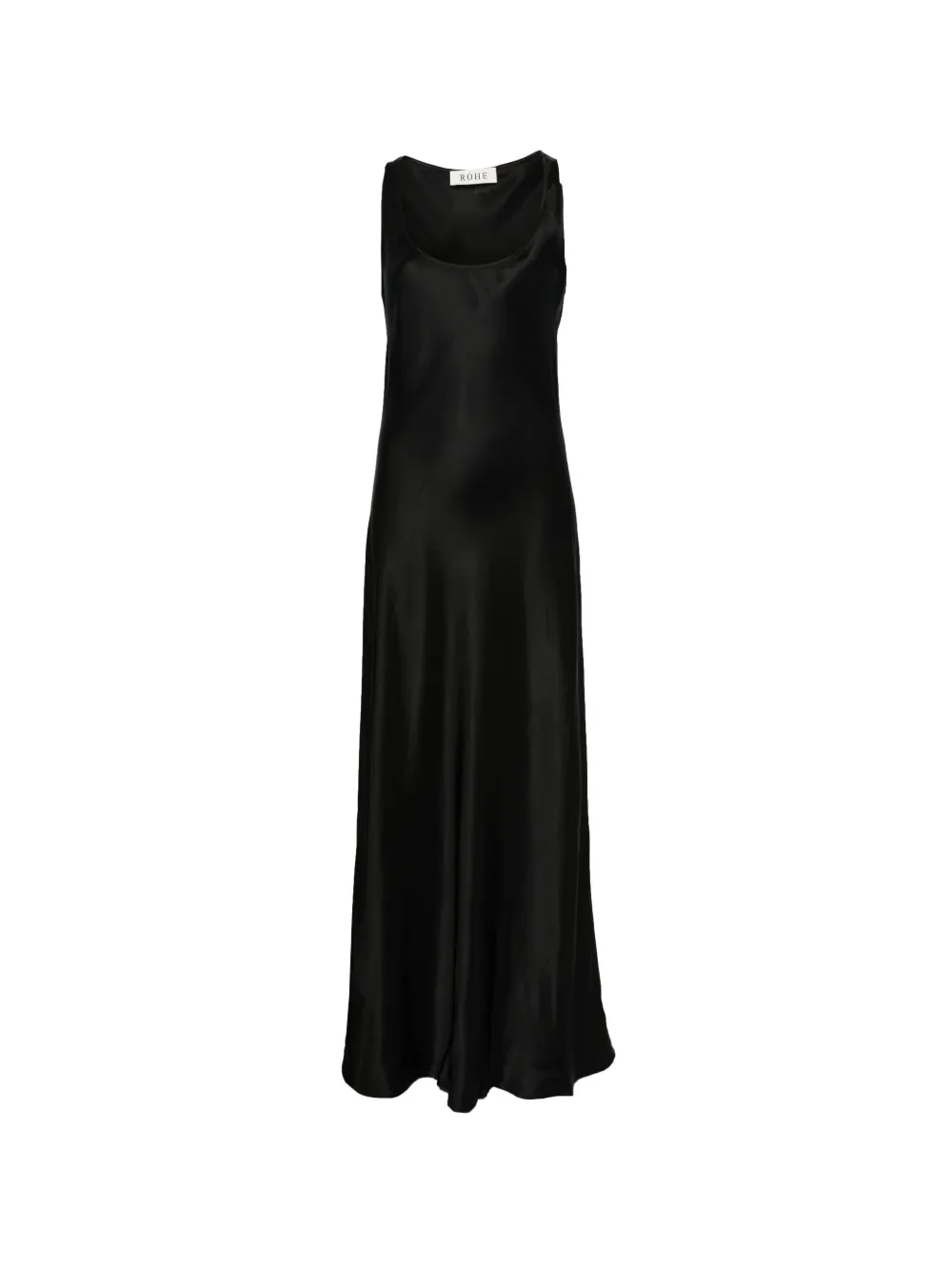 Róhe satin scoop-neck dress - Nero