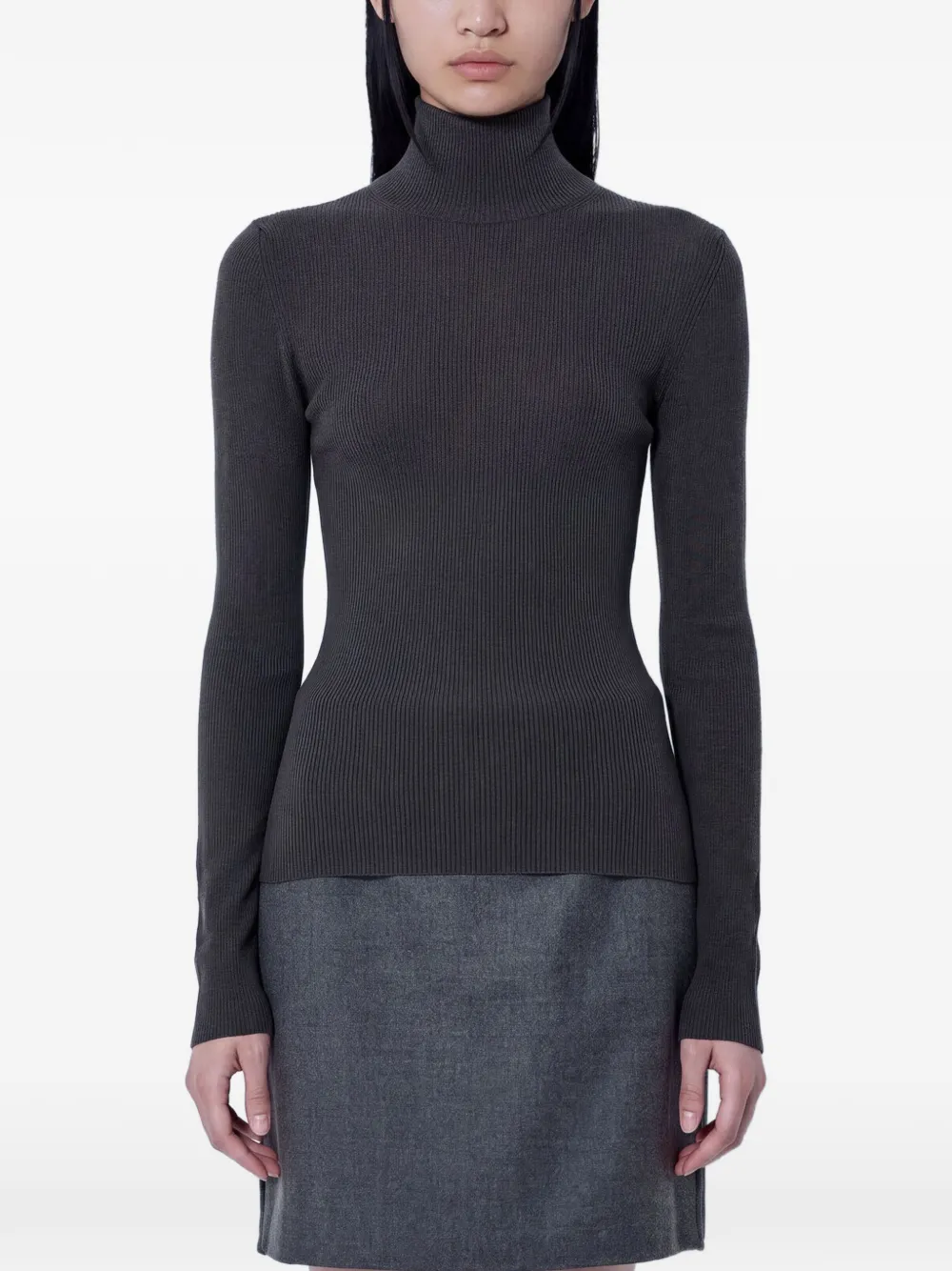 Max Mara ribbed-knit turtleneck sweater - Grey