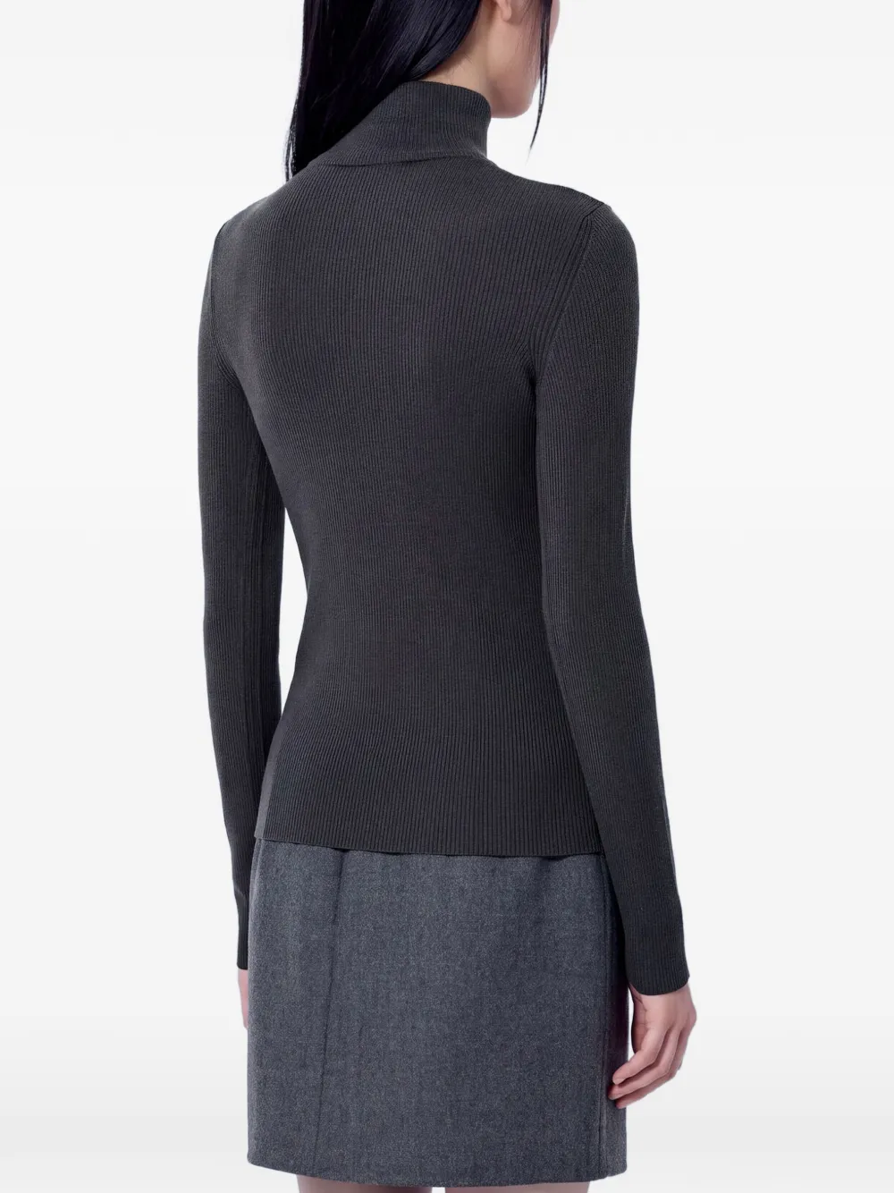 Max Mara ribbed-knit turtleneck sweater Grijs