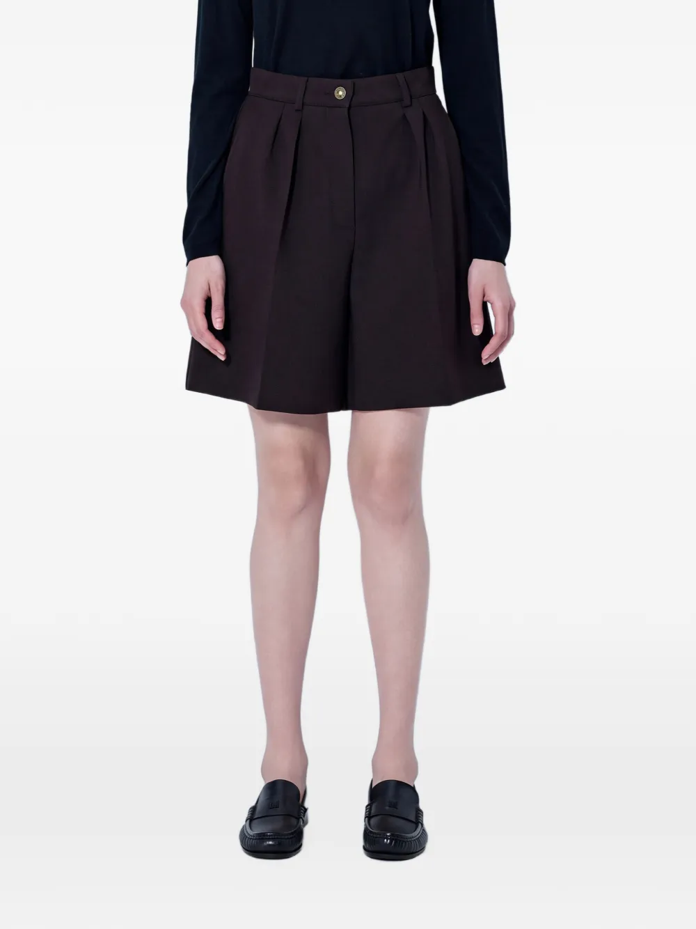 Max Mara pleated tailored shorts - Brown
