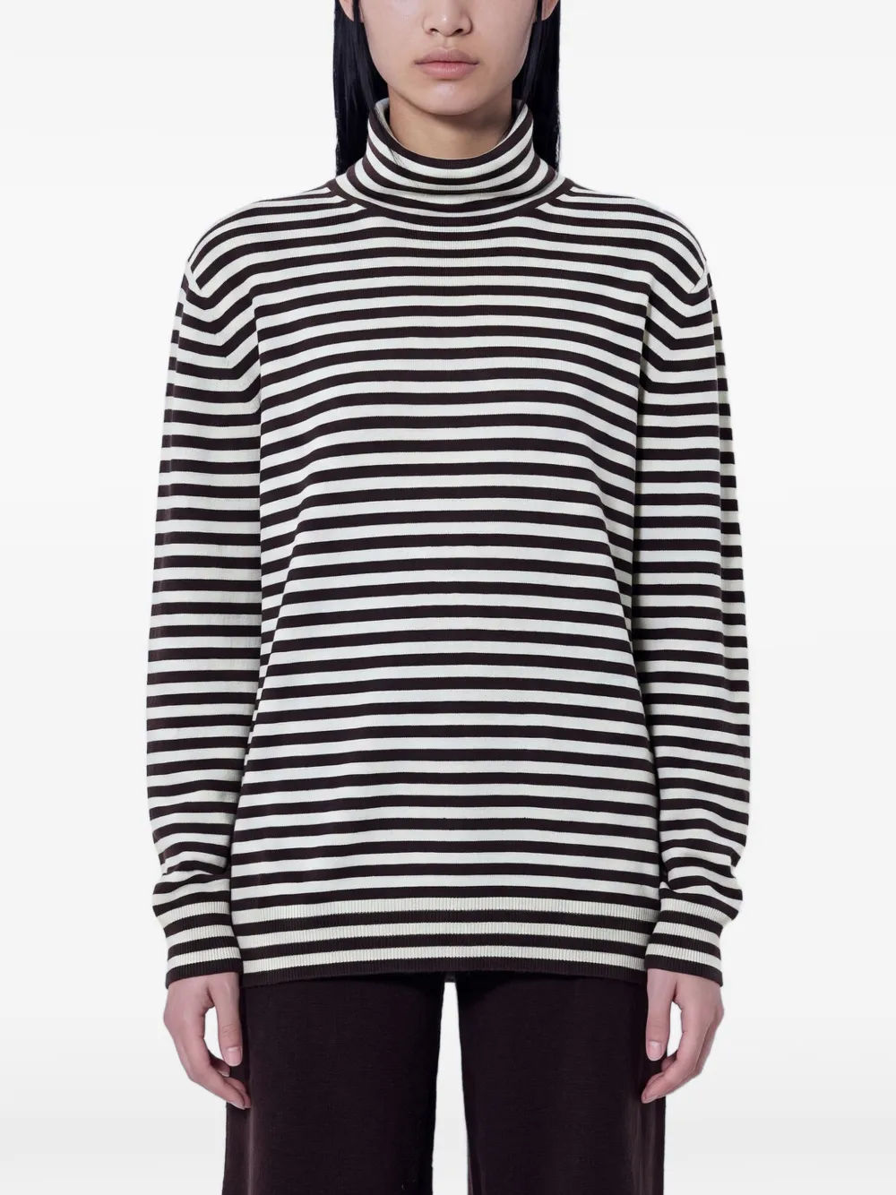 Max Mara striped turtleneck sweater - Neutrals