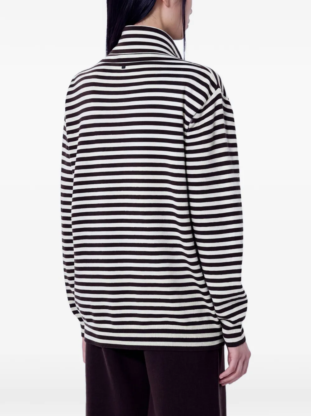 Max Mara striped turtleneck sweater Beige