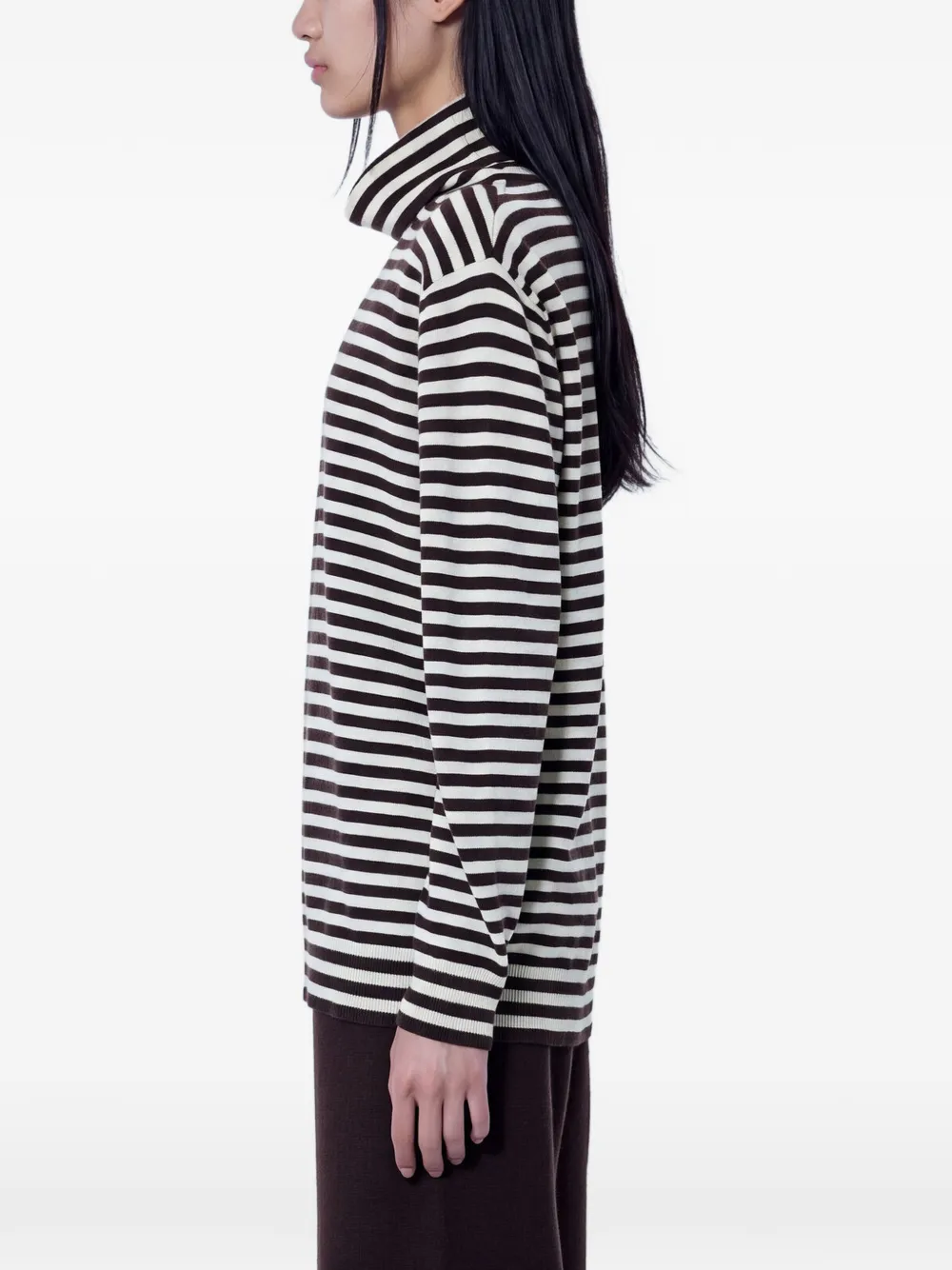 Max Mara striped turtleneck sweater Beige