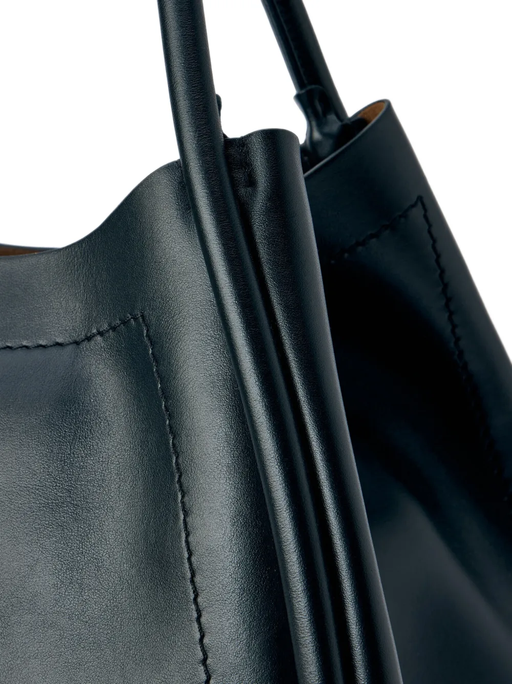 Max Mara small Marine structured leather tote bag Zwart