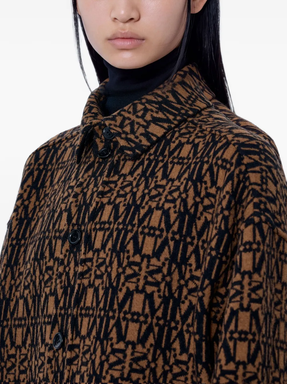 Max Mara reversible button-down wool jacket Zwart
