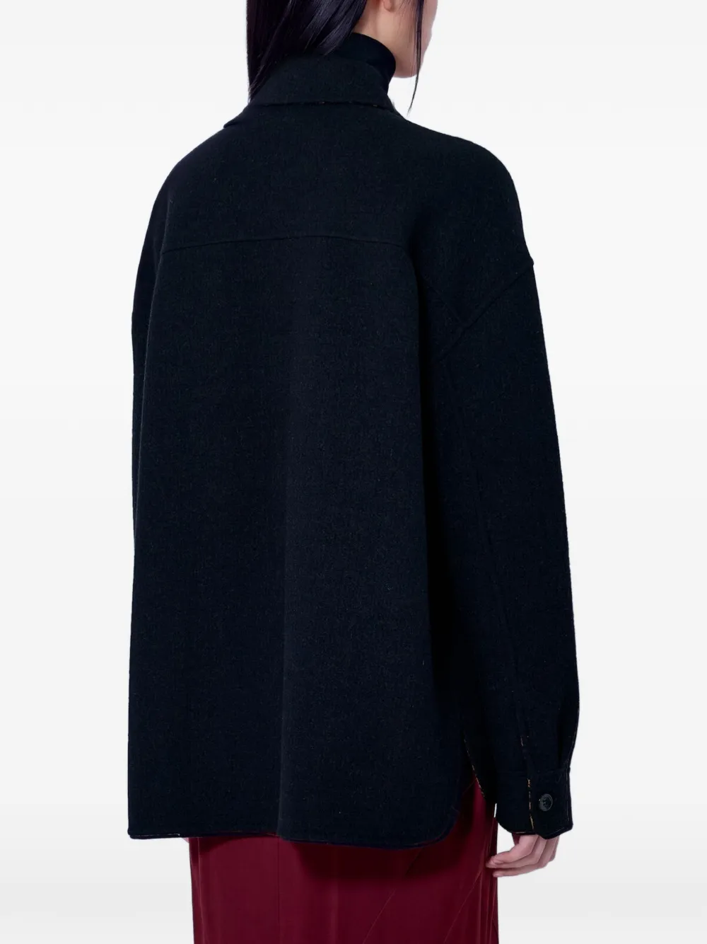 Max Mara reversible button-down wool jacket Zwart