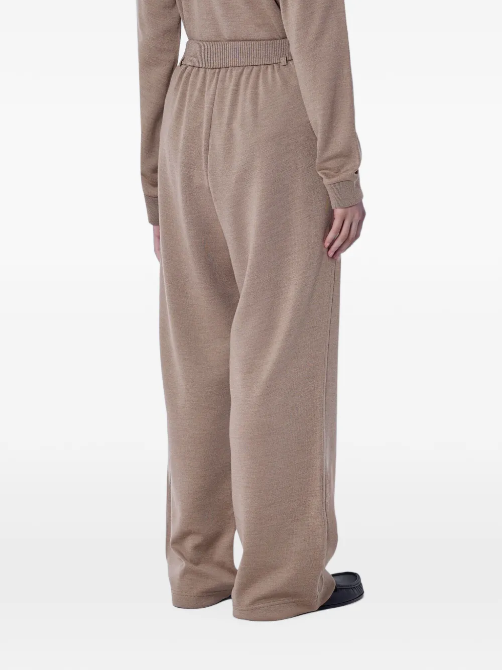 Max Mara ribbed-waistband wide-leg trousers Bruin