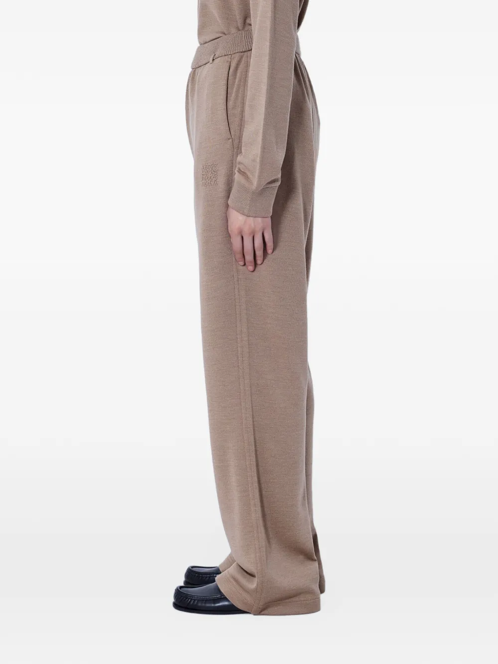 Max Mara ribbed-waistband wide-leg trousers Bruin