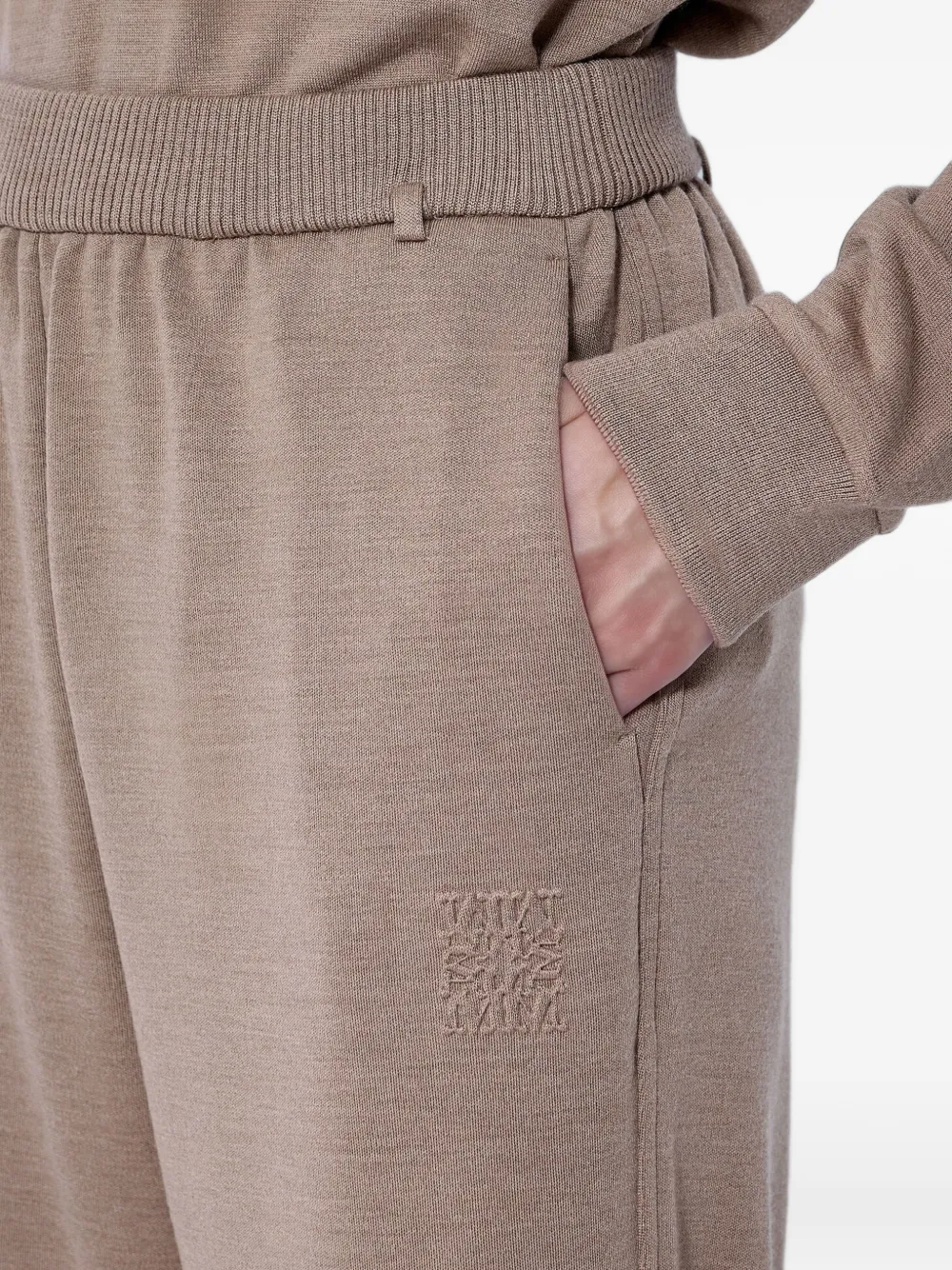 Max Mara ribbed-waistband wide-leg trousers Bruin