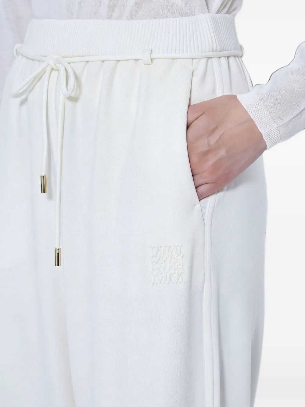 Max Mara drawstring wide-leg trousers Wit