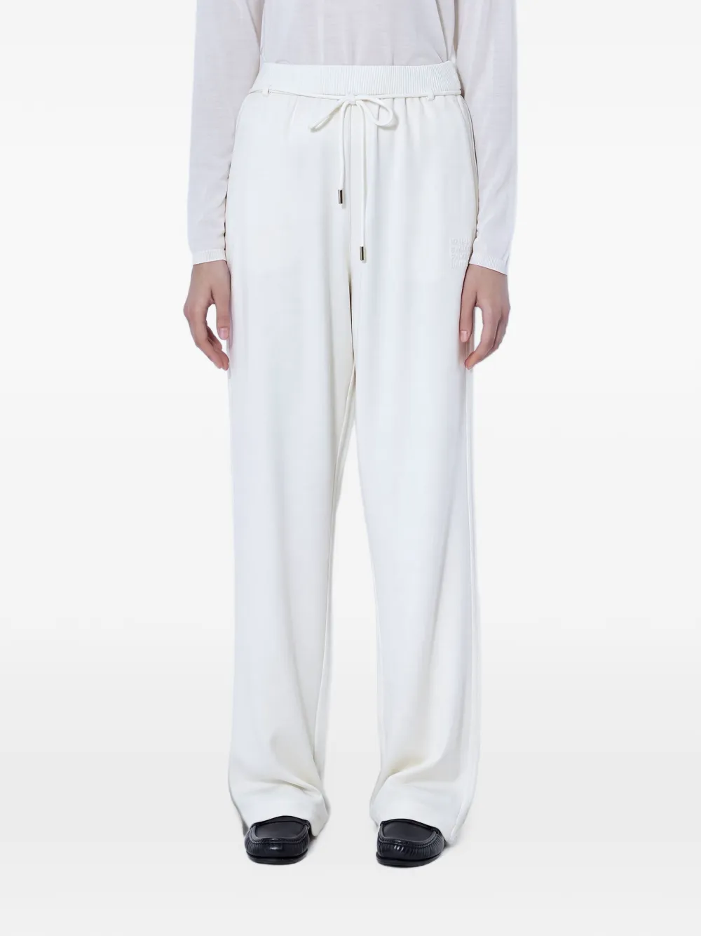 Max Mara drawstring wide-leg trousers - Weiß