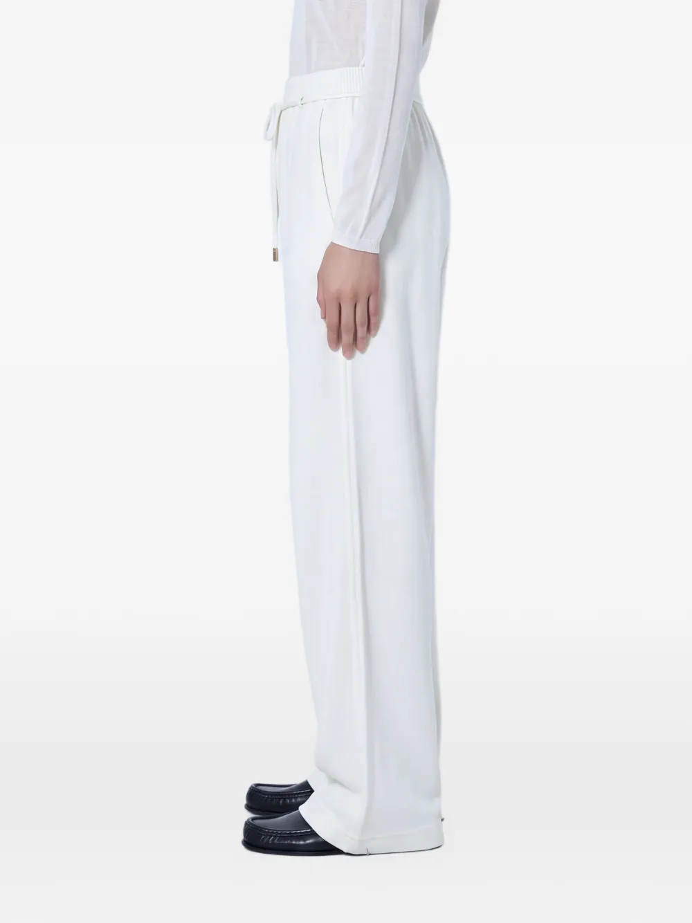 Max Mara drawstring wide-leg trousers Wit