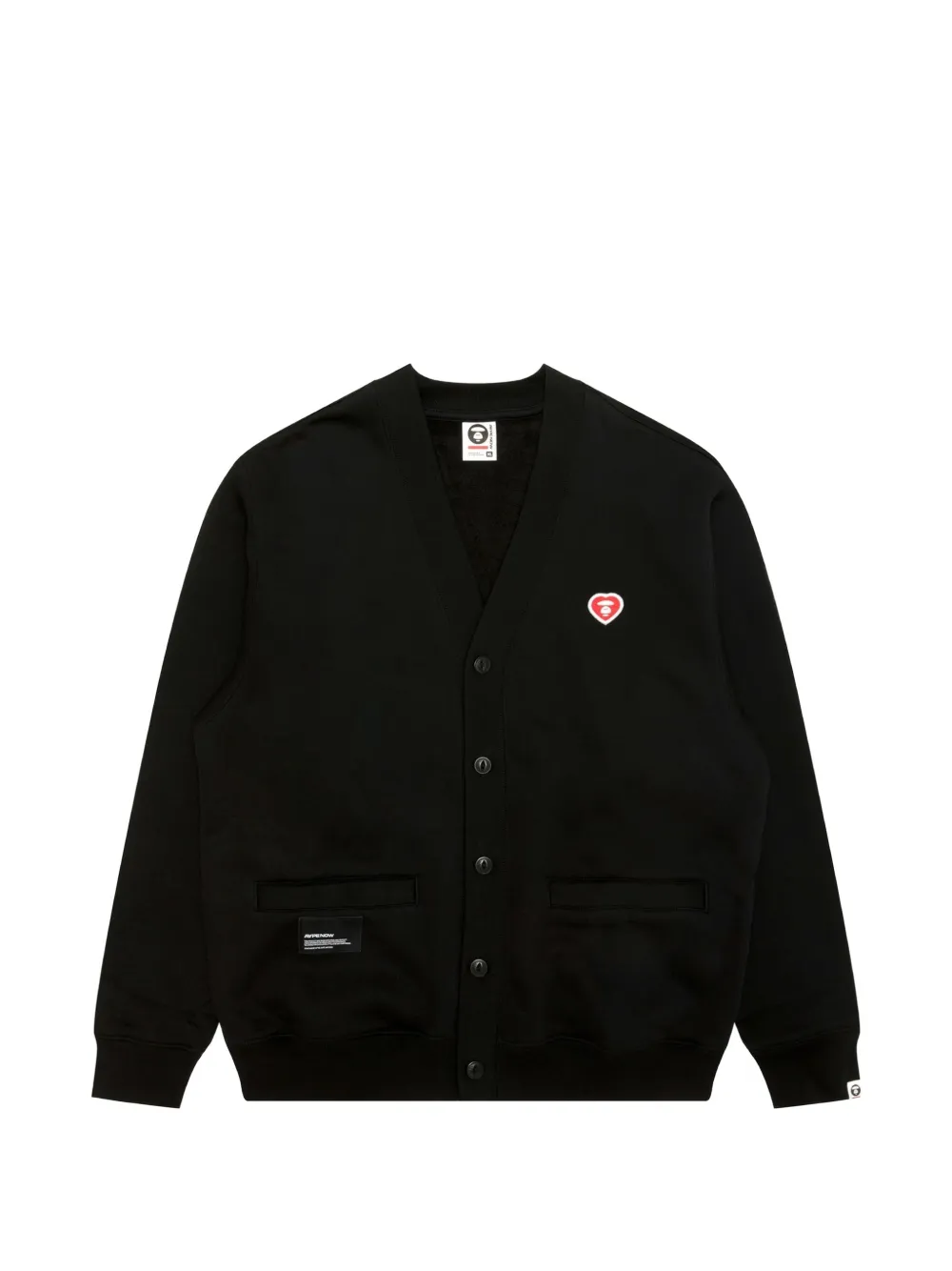 AAPE BY *A BATHING APE® AAPENOW heart-embroidered cardigan - Black