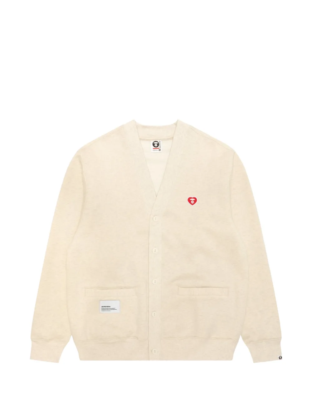AAPE BY *A BATHING APE® Moonface embroidered cardigan - Neutrals