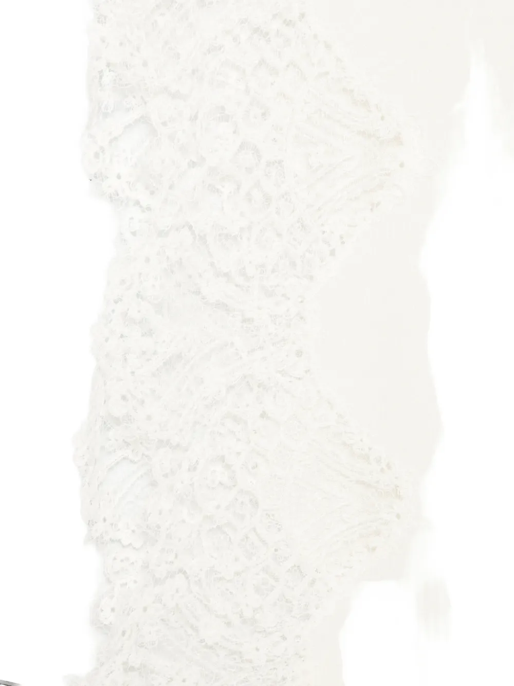 Ermanno Scervino lace-trim scarf Beige