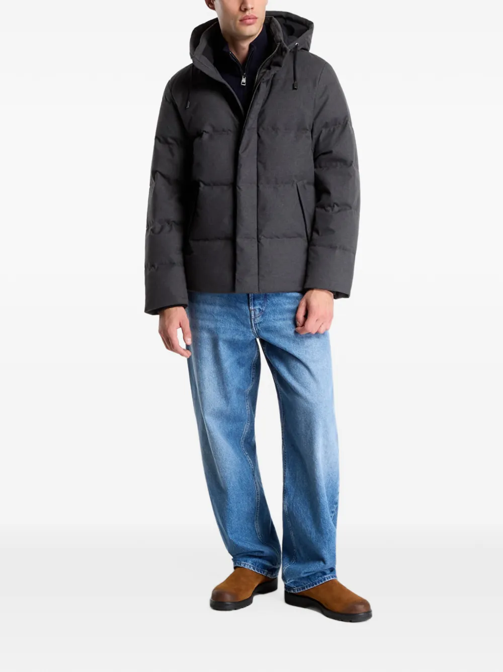 Gant quilted hooded jacket Zwart