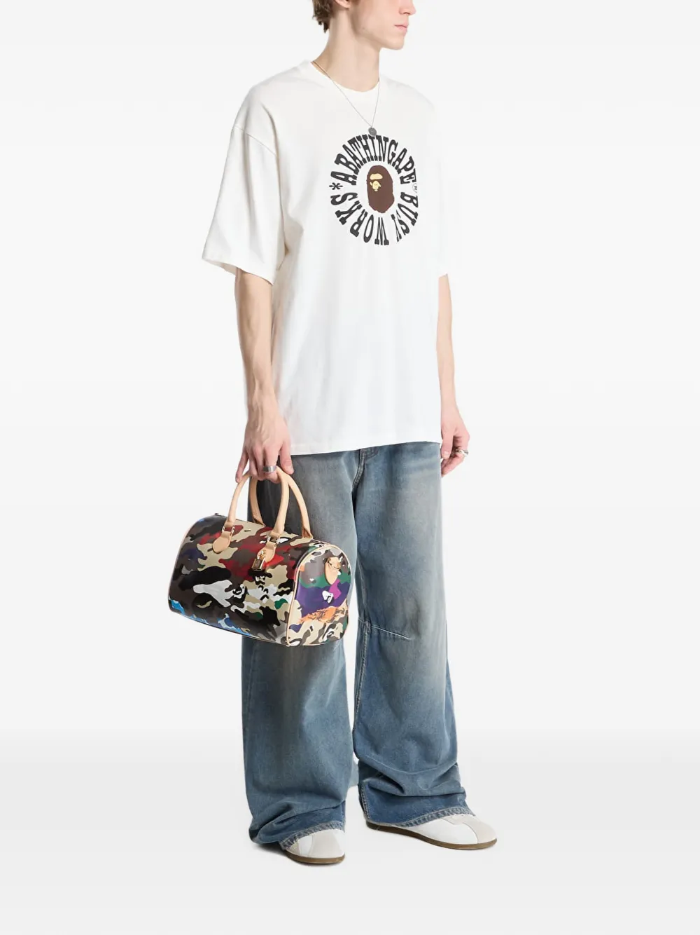 A BATHING APE Busy Works T-shirt met logo Wit