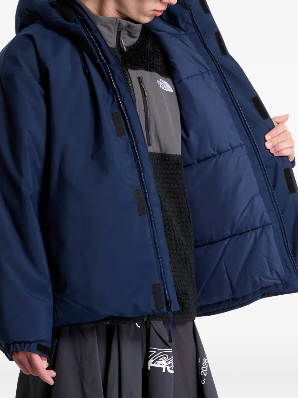 The North Face oversized puffer jacket Blauw