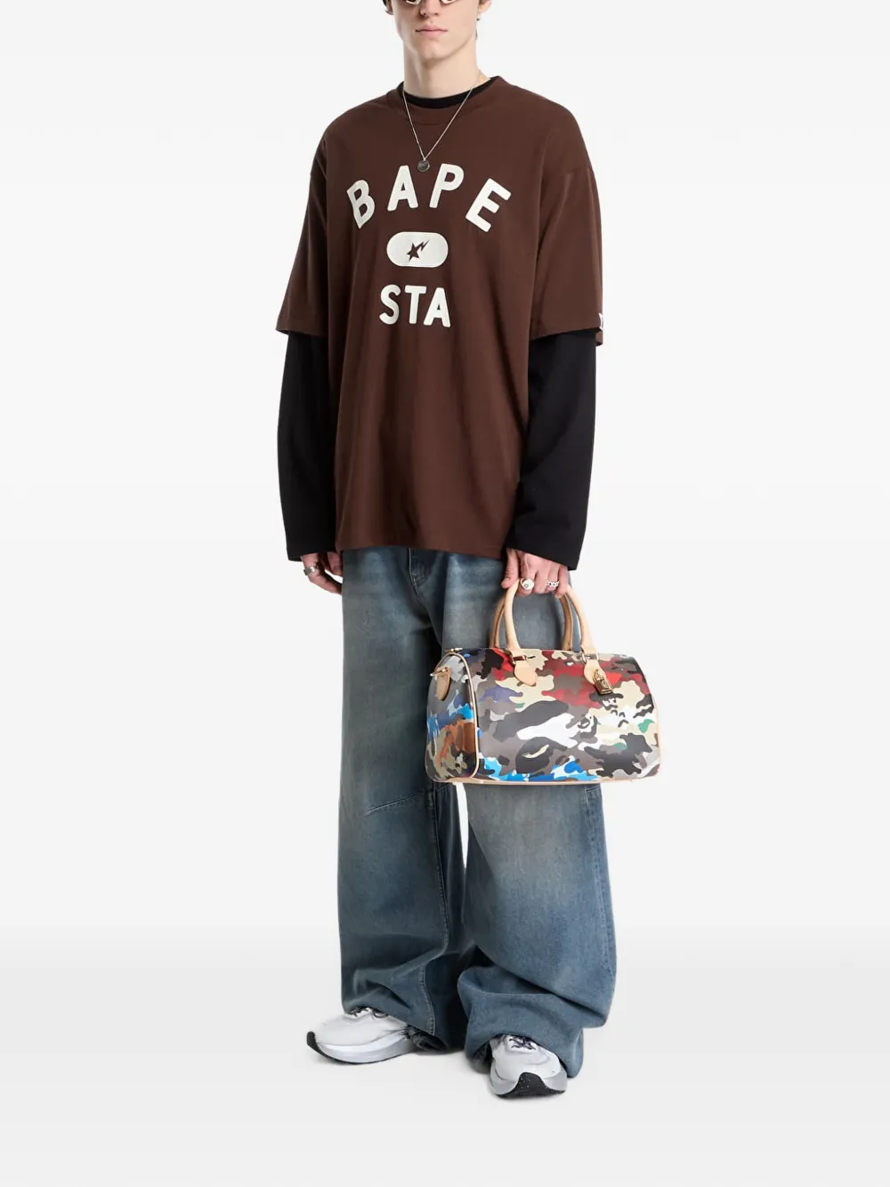 A BATHING APE Bape Sta round-neck T-shirt Bruin