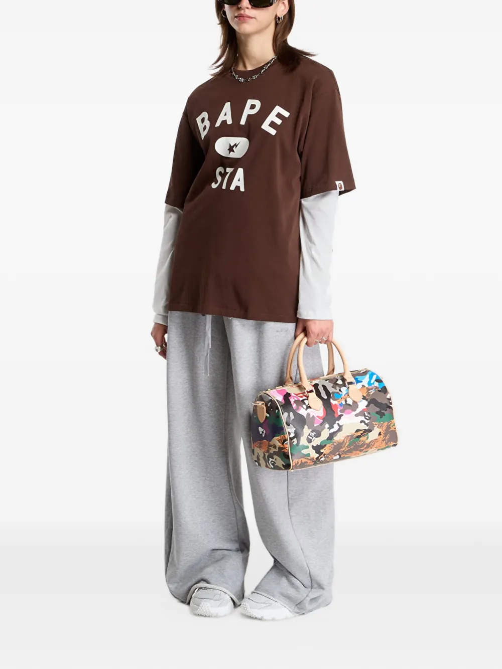 A BATHING APE Bape Sta round-neck T-shirt Bruin