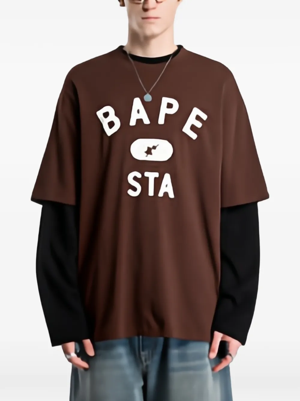 A BATHING APE Bape Sta round-neck T-shirt Bruin