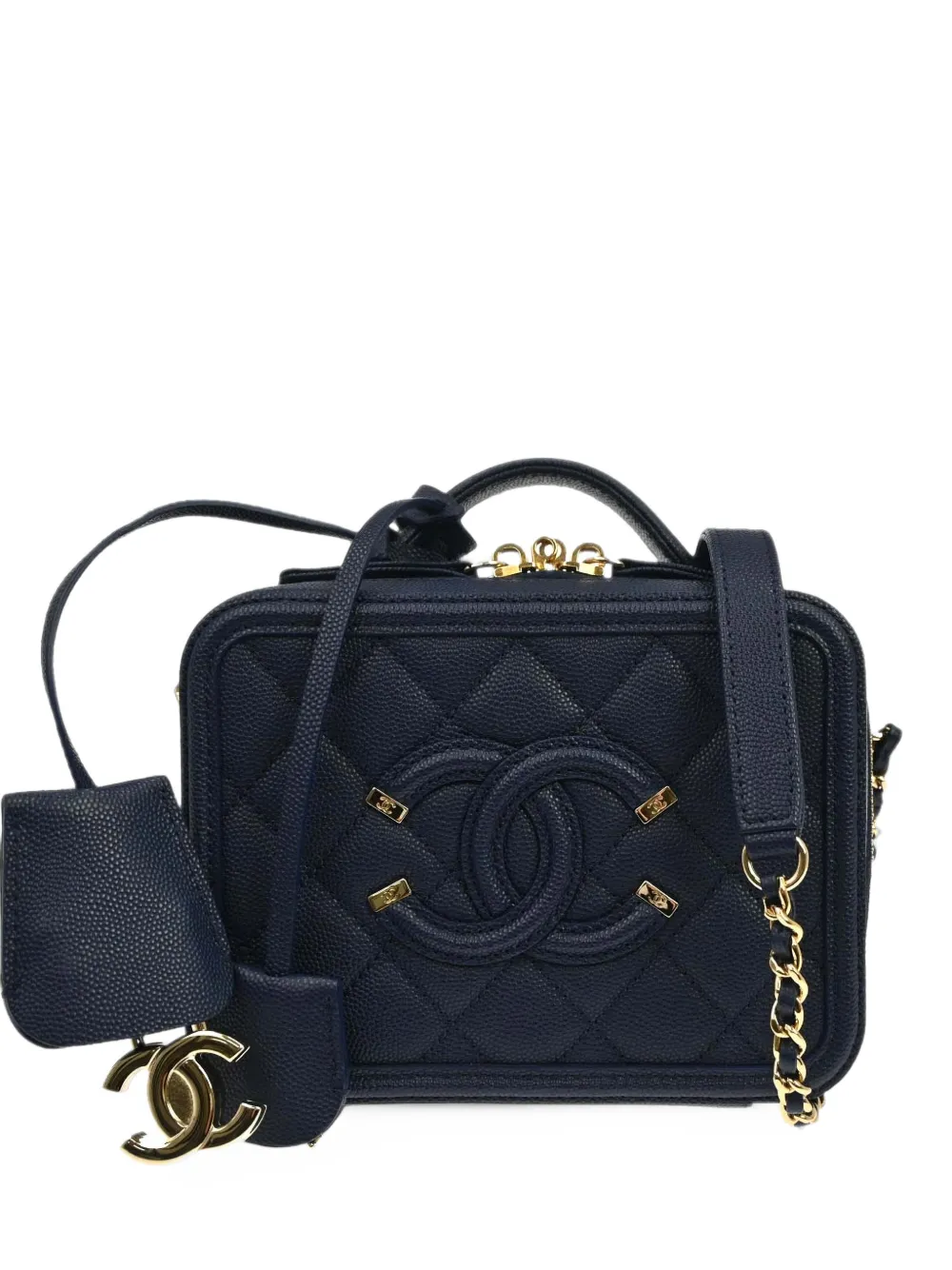 CHANEL Pre-Owned 2020 Filigree vanity bag - Blau