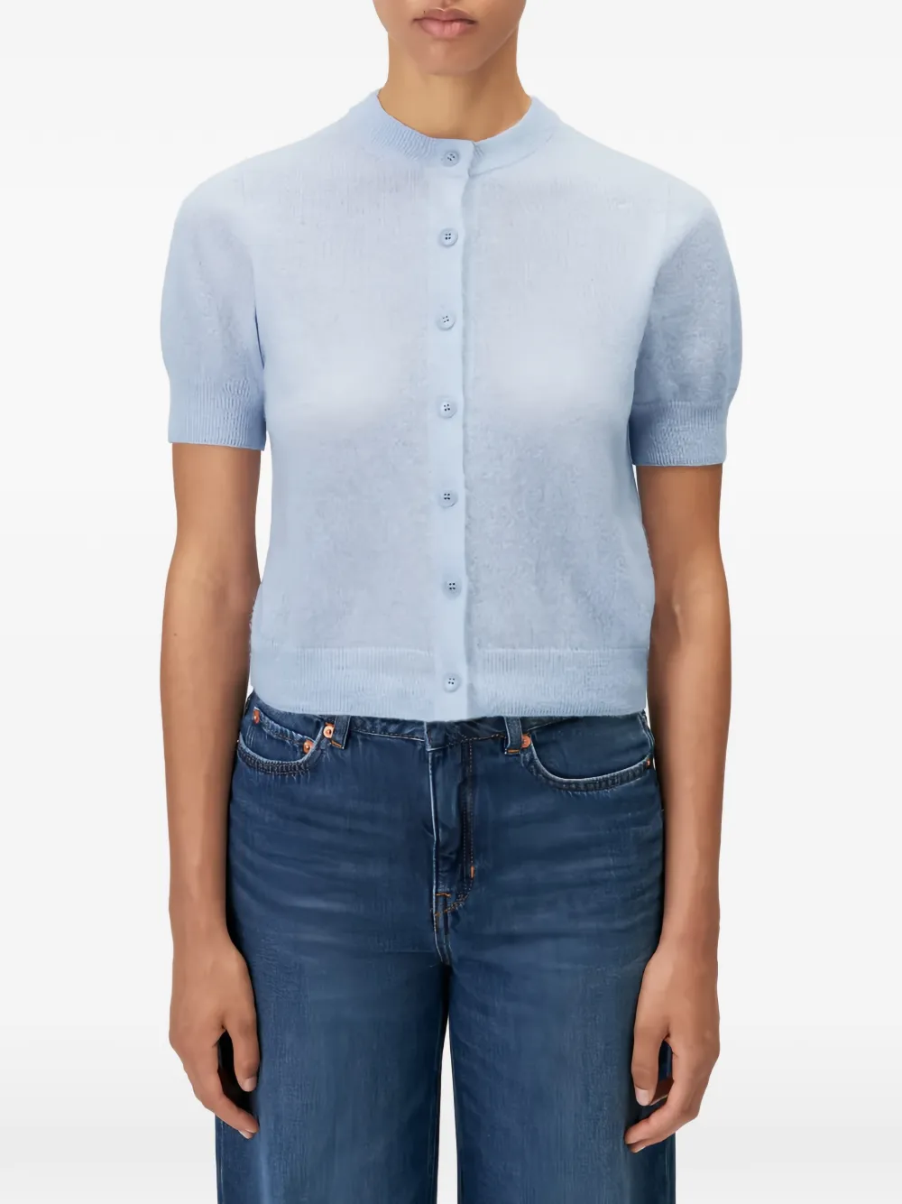 Drykorn Daryani short-sleeve knit cardigan Blauw