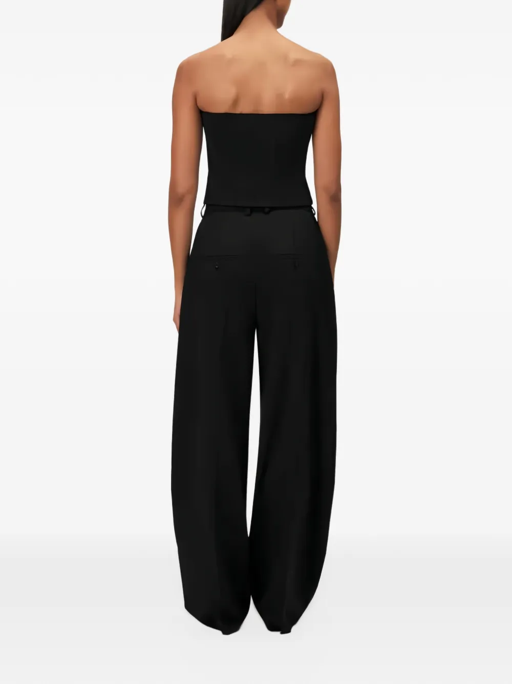 Drykorn Elide pleated wide-leg trousers Zwart