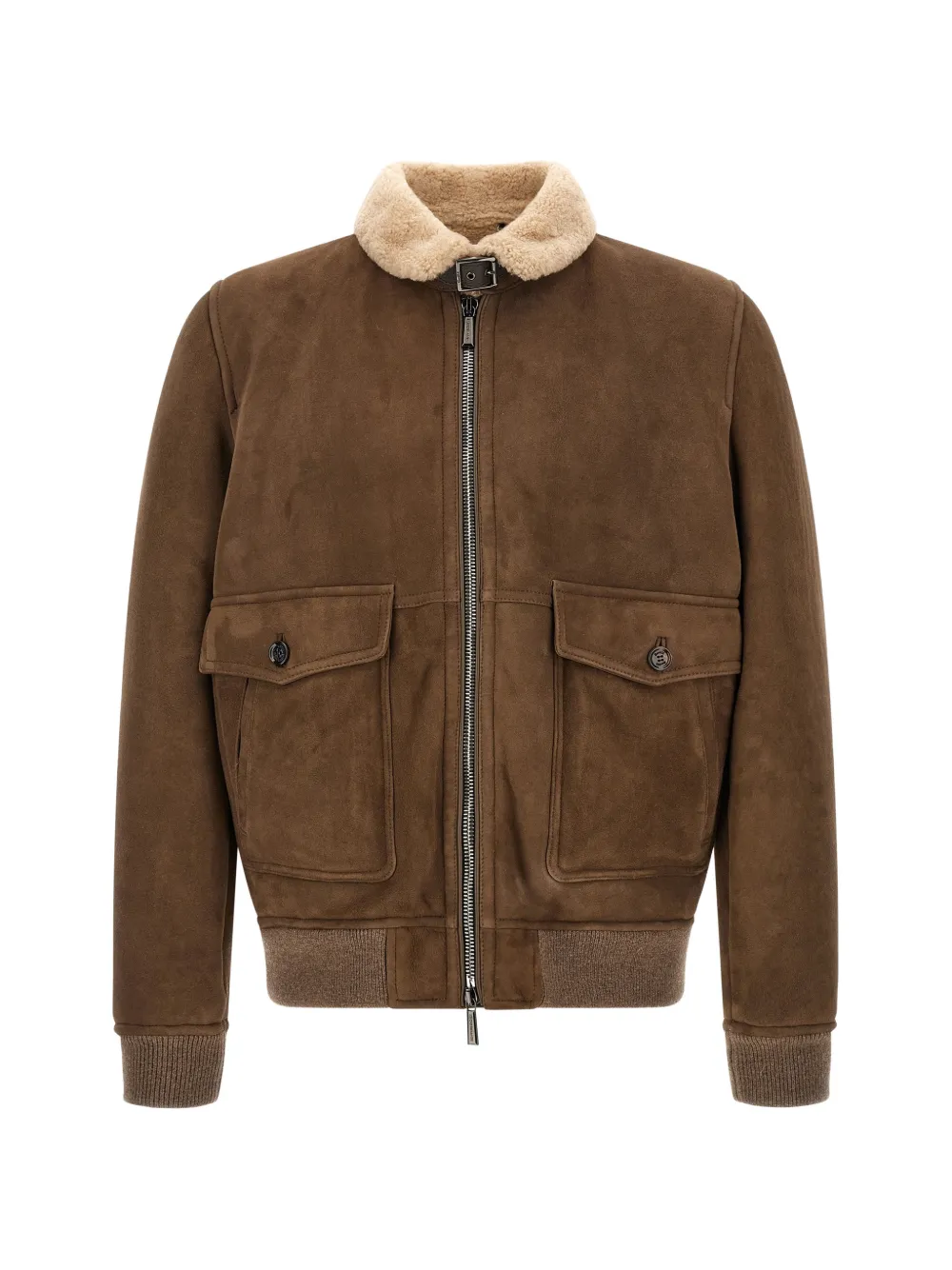Moorer Fiano suede bomber jacket - Braun