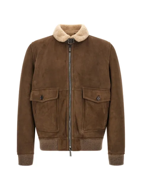 Moorer Fiano suede bomber jacket