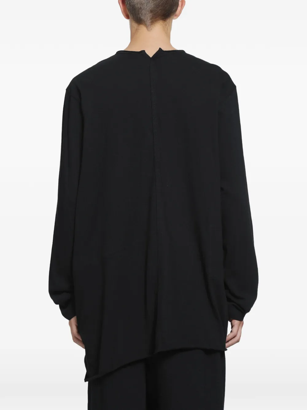 Ziggy Chen V-neck long-sleeve T-shirt Zwart