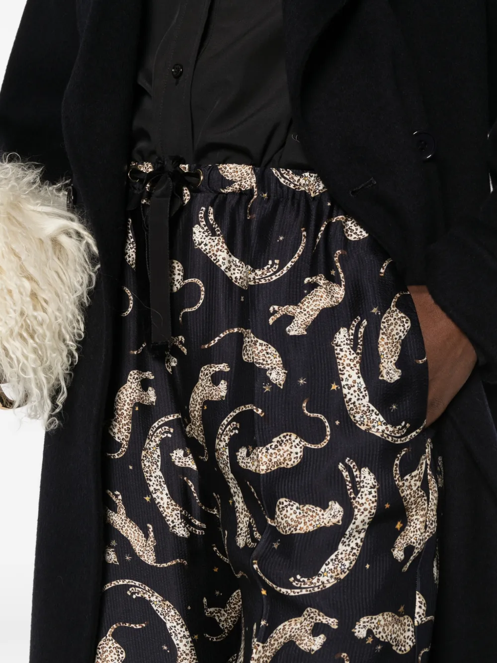Forte leopard-print pocket trousers Blauw