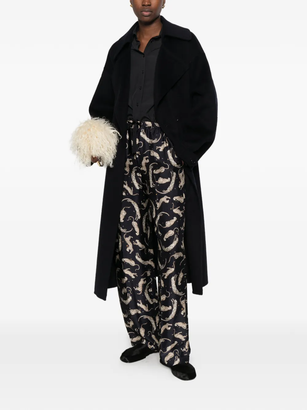 Forte leopard-print pocket trousers Blauw