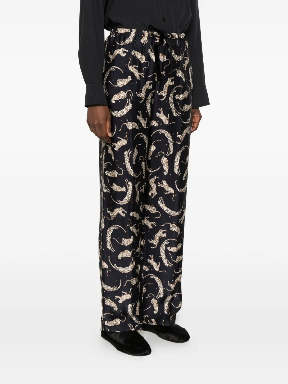 Forte leopard-print pocket trousers Blauw