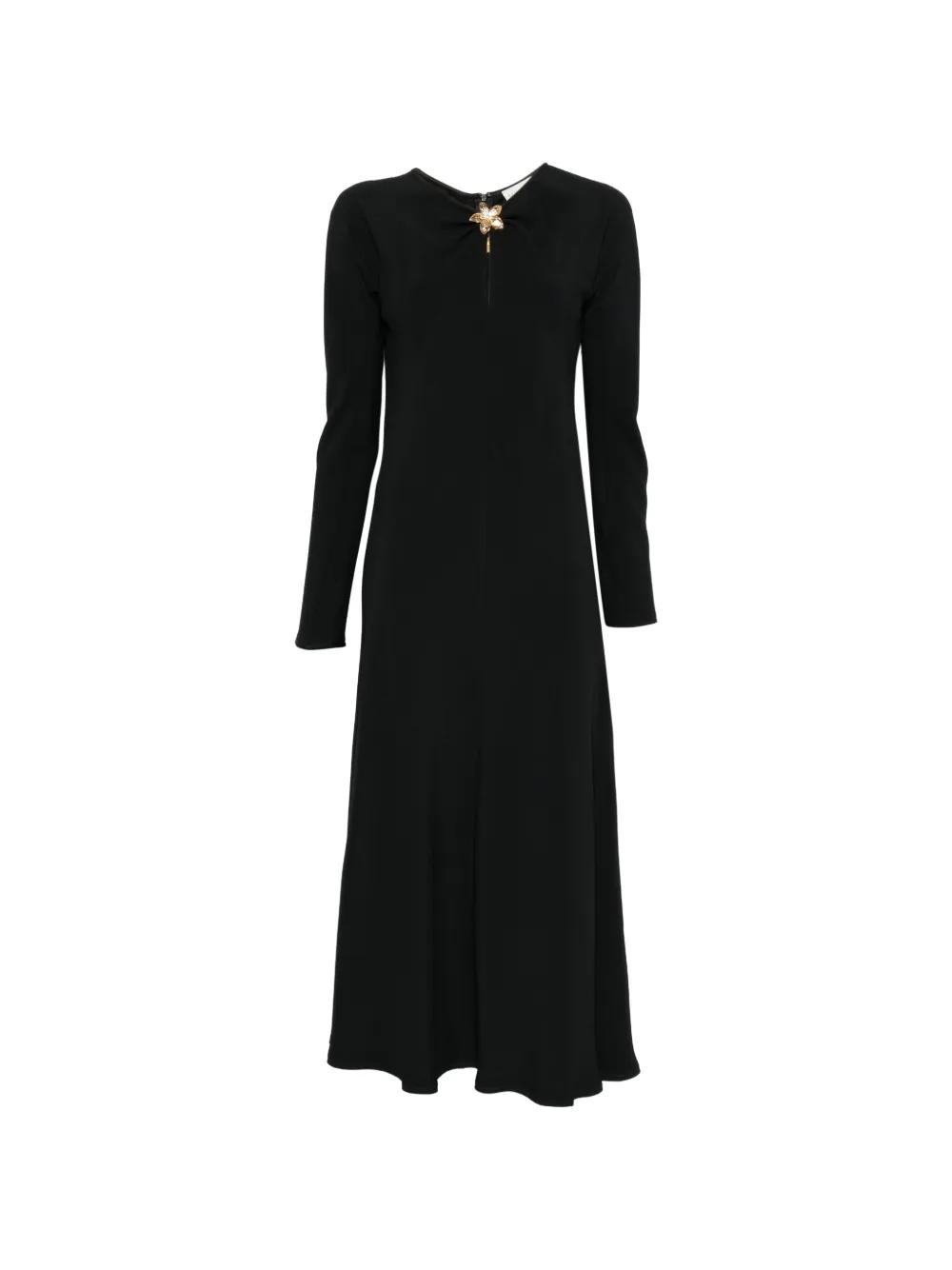 Forte Forte flower-embellished ruched dress - Black