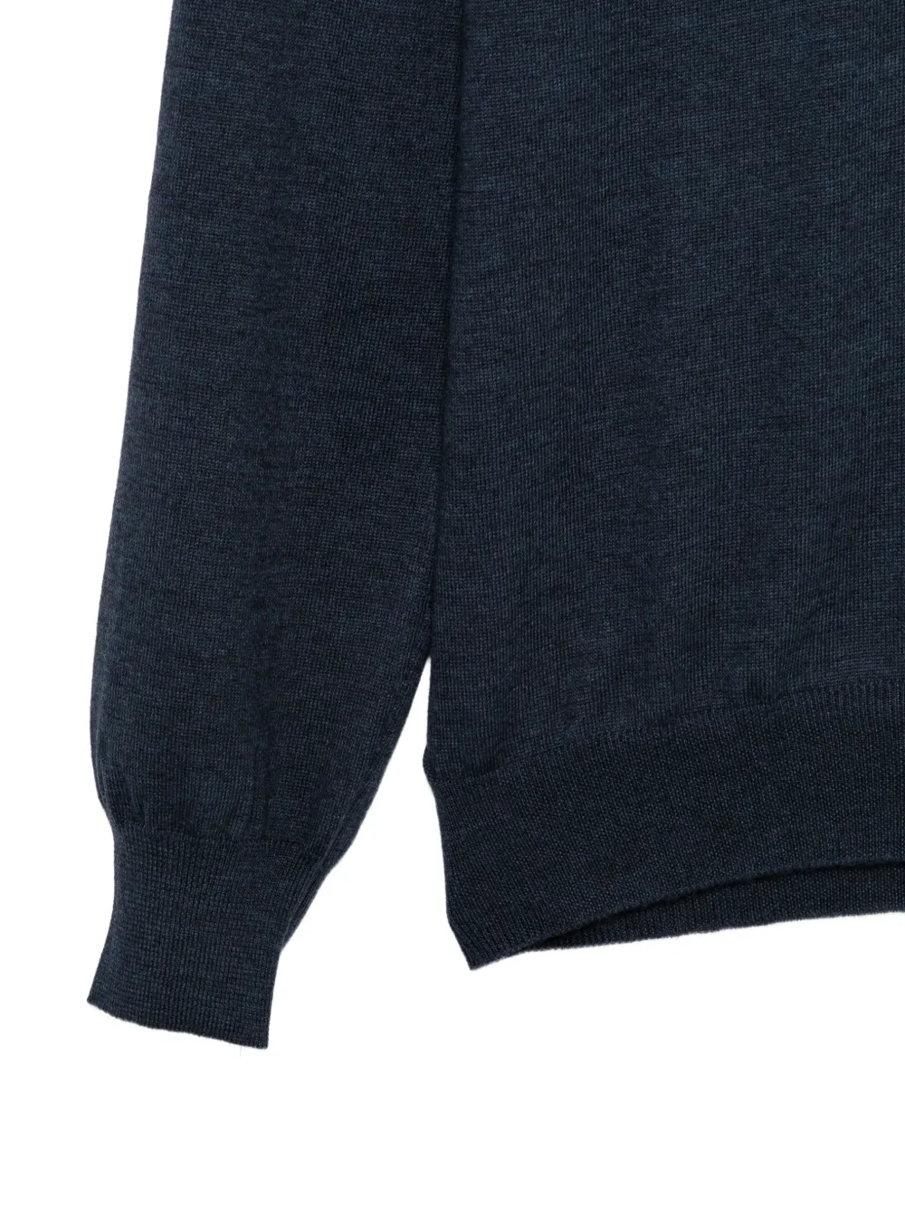 Barba high-neck zip-up cardigan Blauw