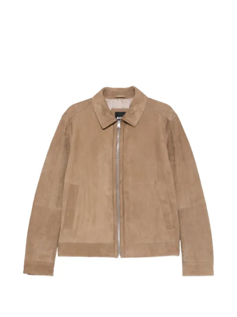 BOSS suede zip-up jacket