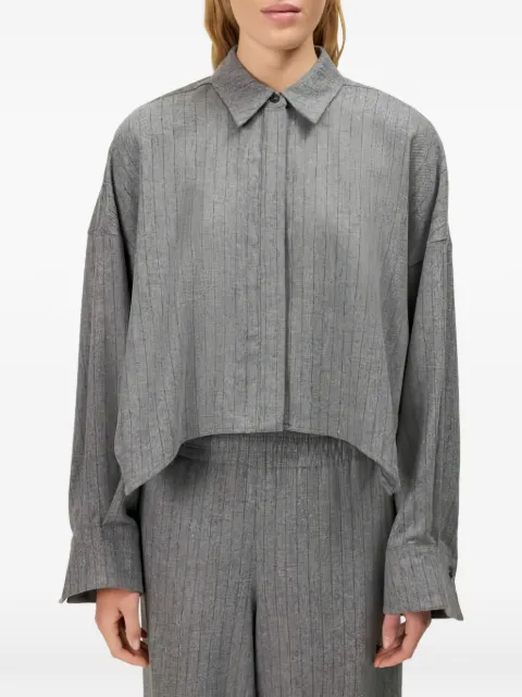 Drykorn Oshia pinstripe-pattern cropped shirt