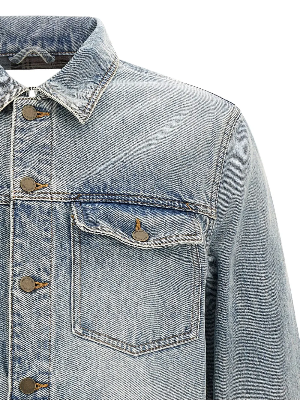 ENTIRE STUDIOS Classic denim jack met vervaagd effect Blauw