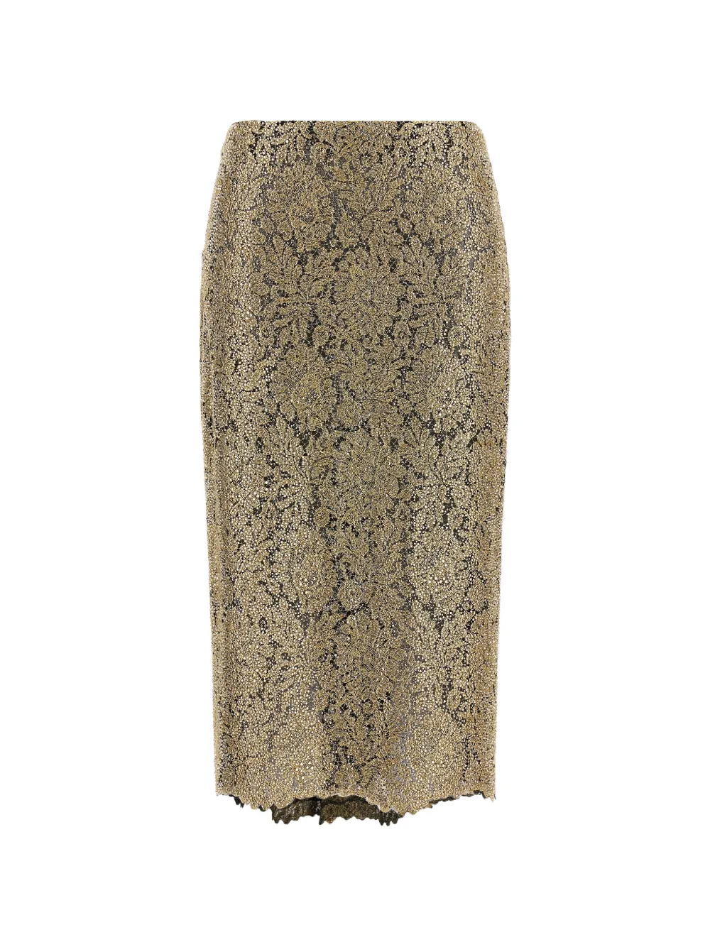 Ermanno Scervino embroidered lace-effect midi skirt Goud