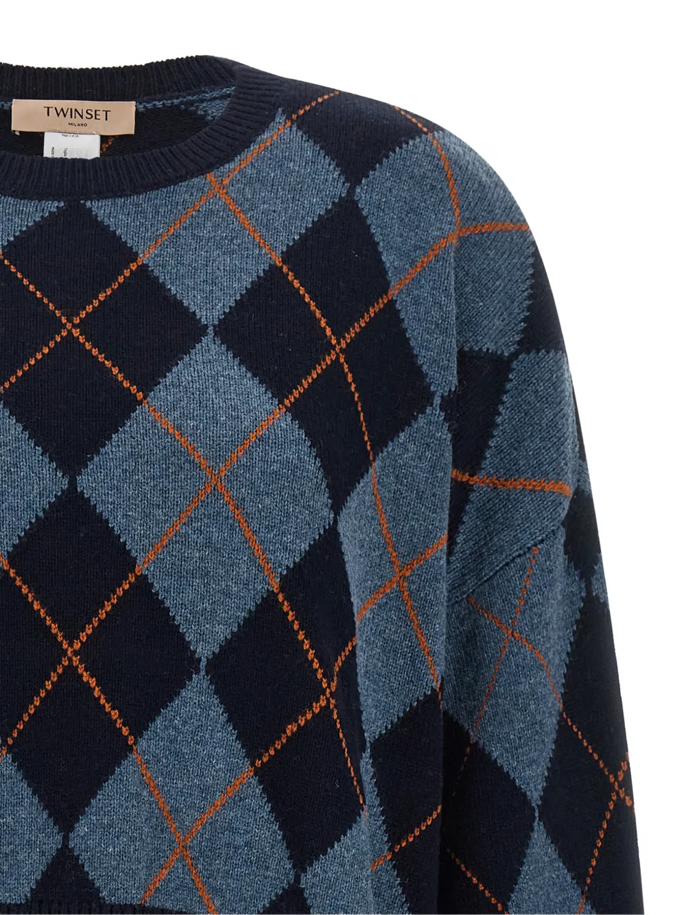TWINSET Trui van wolblend met jacquard Blauw
