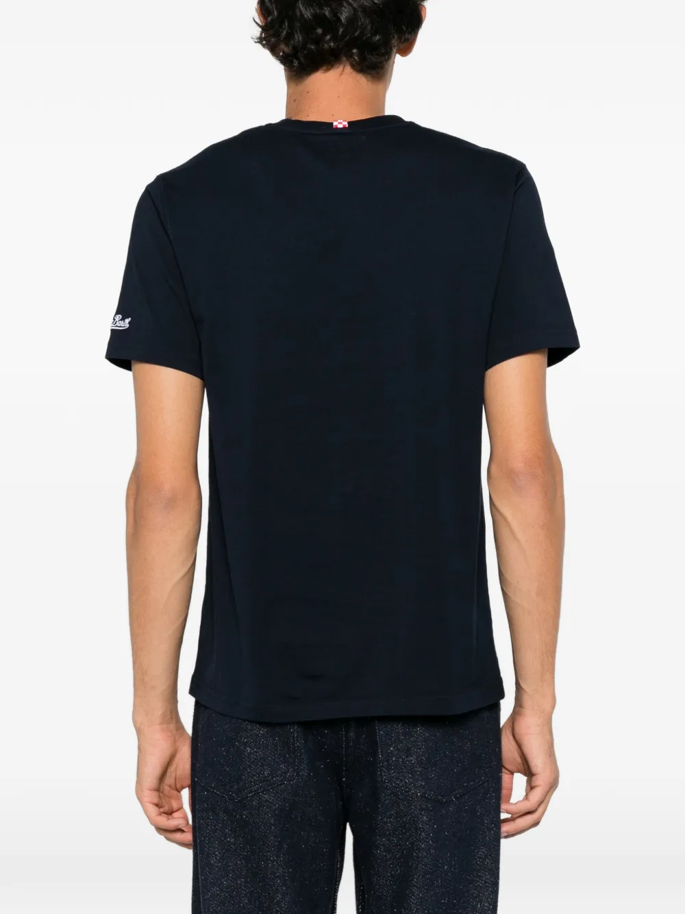 MC2 Saint Barth Arnott embroidered logo-patch T-shirt Blauw
