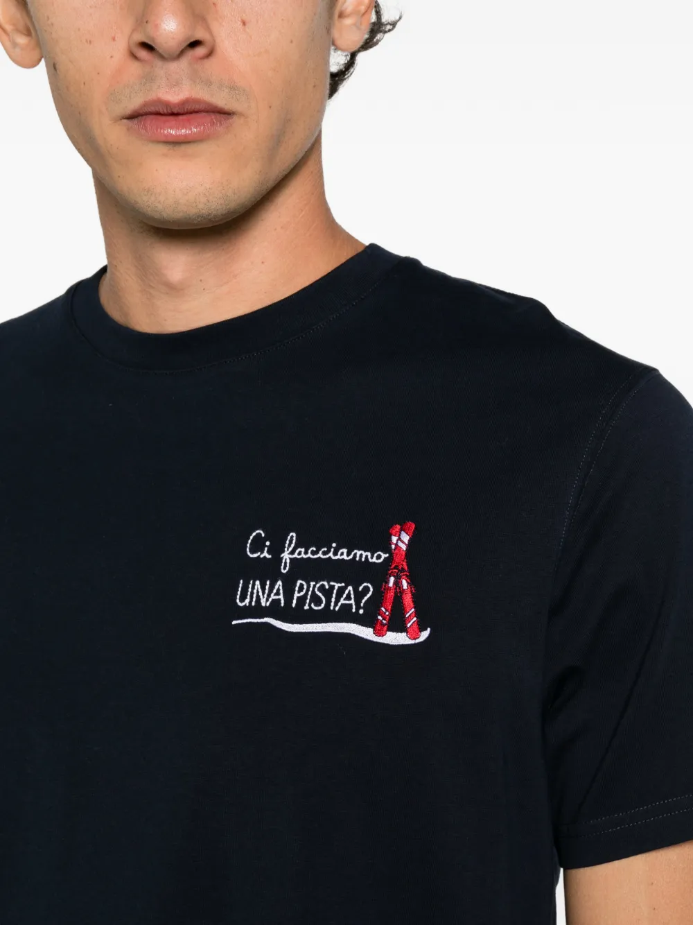 MC2 Saint Barth Arnott embroidered logo-patch T-shirt Blauw