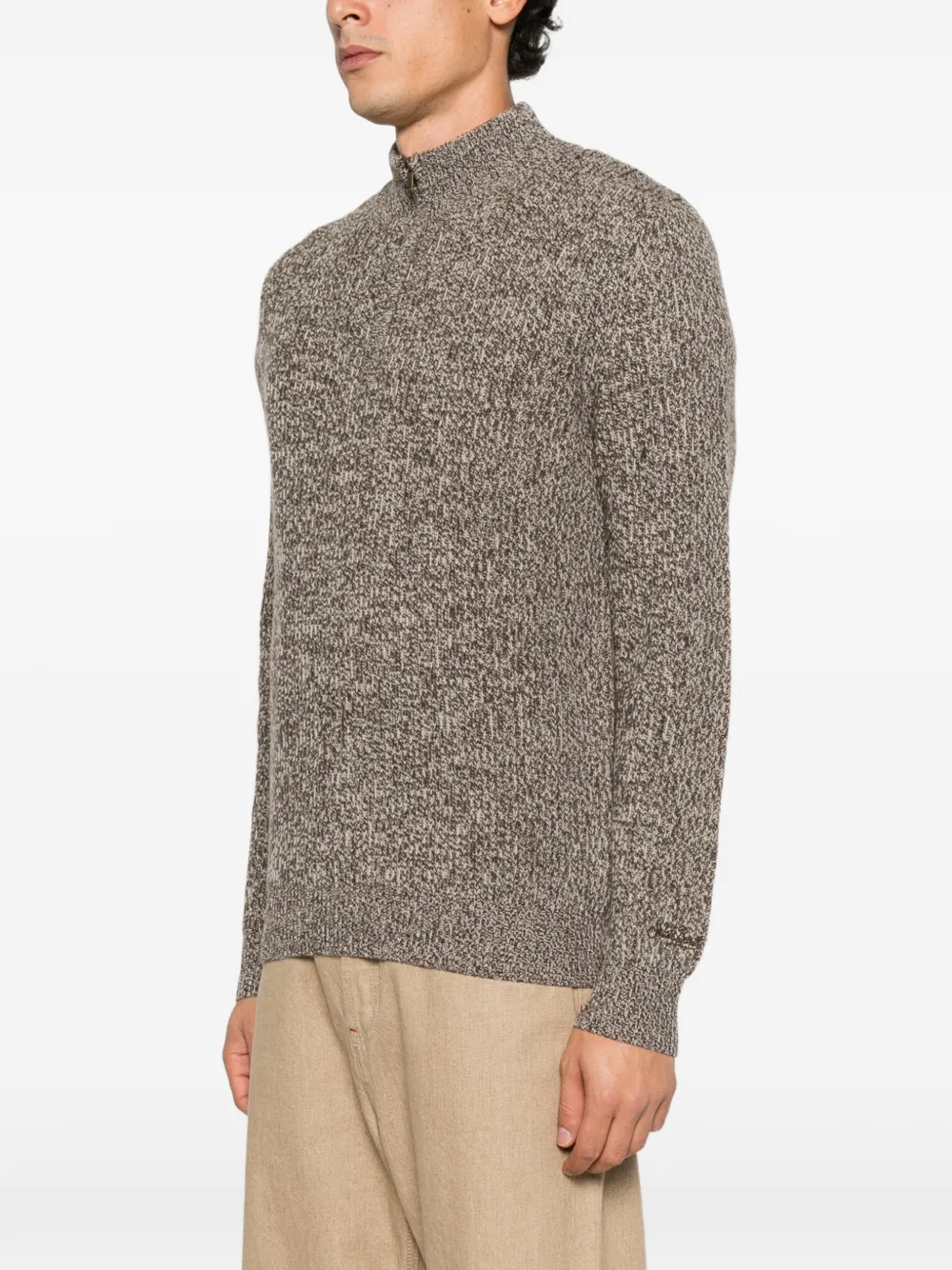 MC2 Saint Barth Buck half-zip marl-knit sweater Bruin