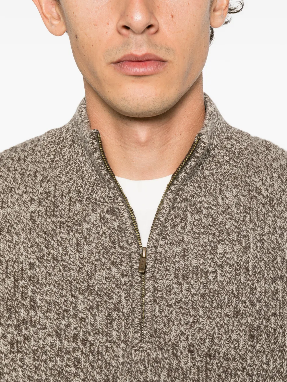 MC2 Saint Barth Buck half-zip marl-knit sweater Bruin