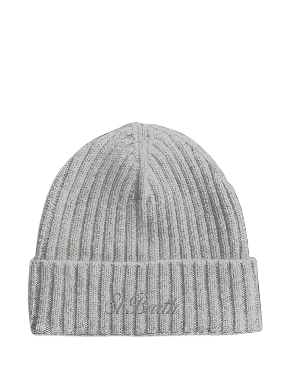 MC2 Saint Barth Wengen ribbed-knit logo-embroidered beanie hat Grijs