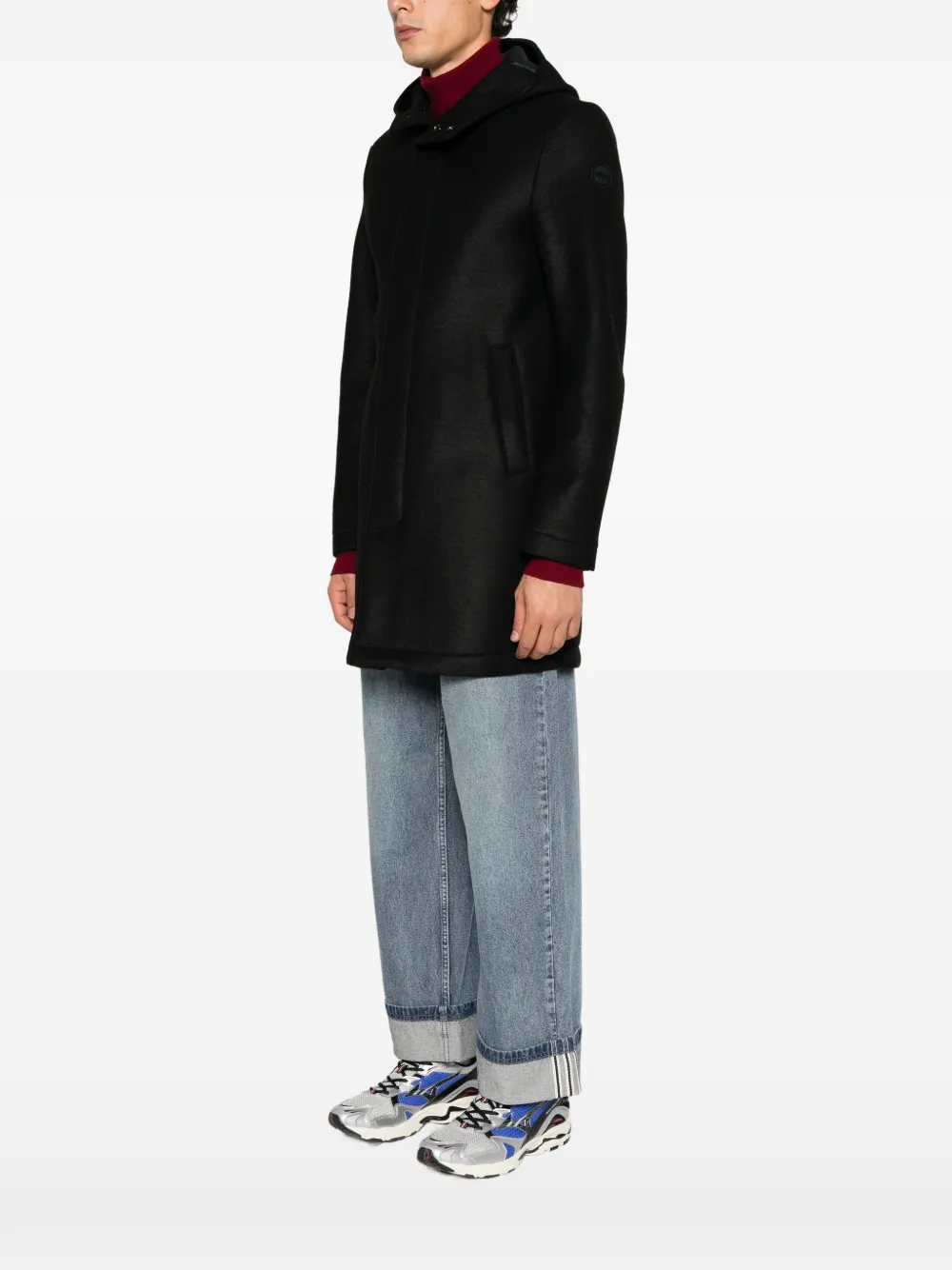 Colmar hooded zip-up coat Zwart