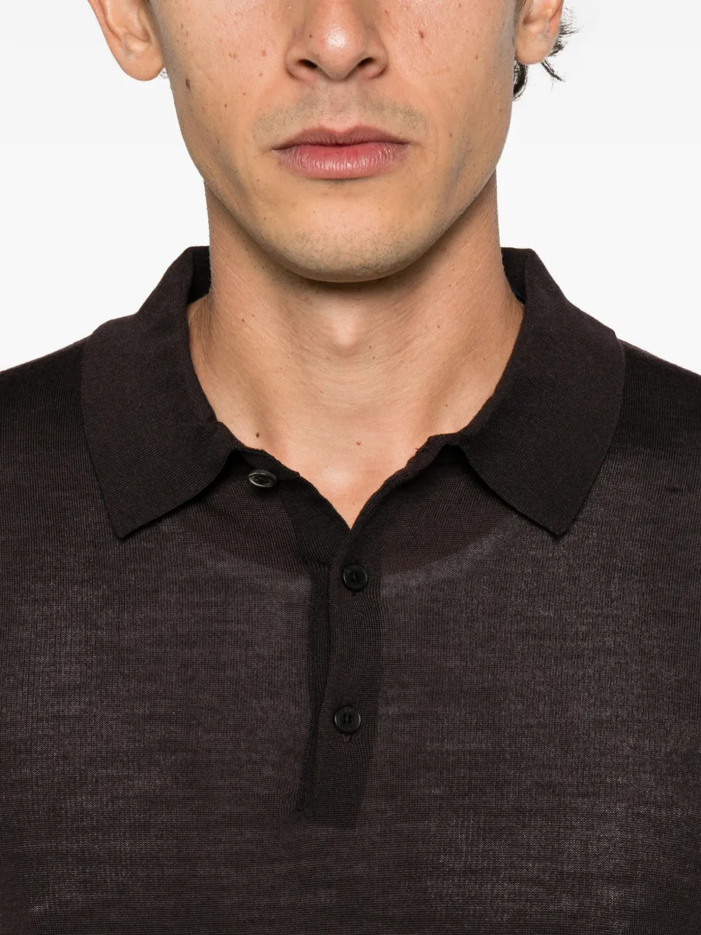 MC2 Saint Barth Alfie long-sleeve polo shirt Bruin