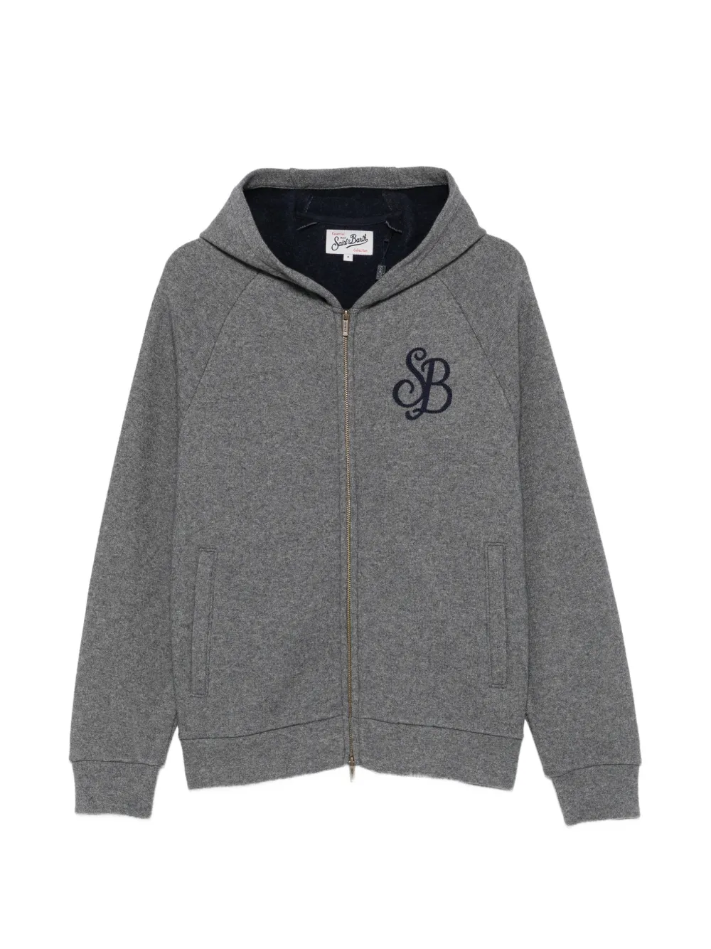 MC2 Saint Barth Carrel logo-embroidered zip-up hoodie Grijs