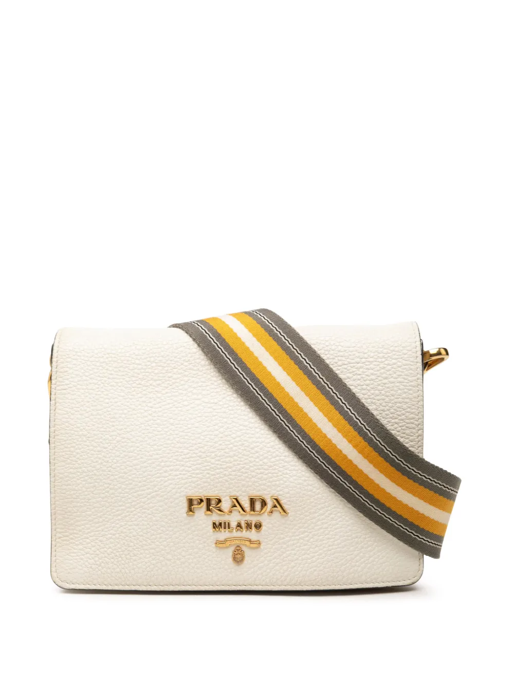 Prada Pre-Owned 2013-2026 Vitello Daino Flap crossbody bag - Bianco